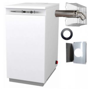 Firebird Envirogreen Kitchen Heat Only Oil Boiler 15-18kW with Low Level Flue Kit 380-600mm Stainless Steel ( CBF005KIT ) 